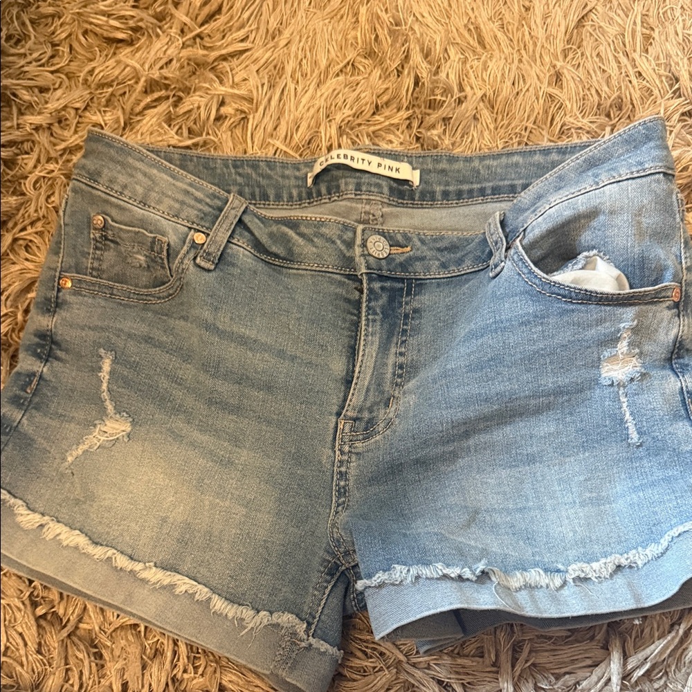 Celebrity Pink Frayed Hem Denim Shorts